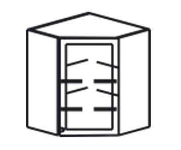 Шкаф на кухню Верона настенный угловой 918*600*600*320 мм без стекла (глухой), матовый в Твери