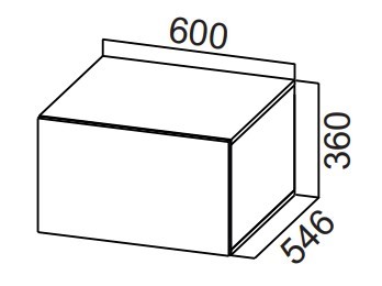 Навесной кухонный шкаф Стайл, ШГ600г/360 горизонтальный, МДФ в Твери