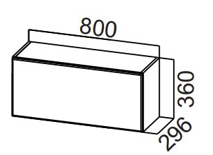 Настенный шкаф на кухню Стайл, ШГ800/360 горизонтальный, МДФ в Твери