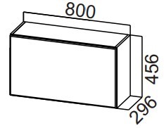 Кухонный навесной шкаф Стайл, ШГ800/456 горизонтальный, МДФ в Твери