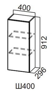 Шкаф навесной на кухню Модерн New, Ш400/912, МДФ в Твери