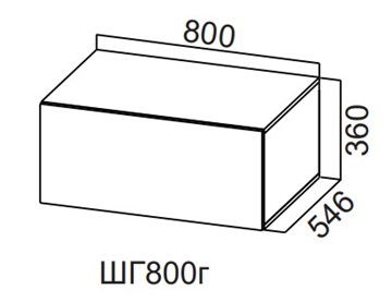 Навесной кухонный шкаф Модерн New, ШГ800г/360, МДФ в Твери