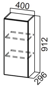 Распашной кухонный шкаф Стайл, Ш400/912, МДФ в Твери