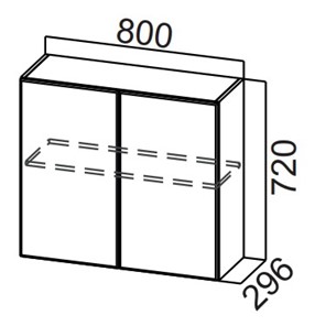 Распашной кухонный шкаф Стайл, Ш800/720, МДФ в Твери