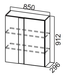 Угловой шкаф на кухню Стайл, Ш850у/912, МДФ в Твери