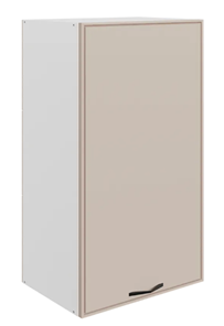 Навесной шкаф Монако L450 Н900 (1 дв. гл.), белый/фрапучино матовый в Твери