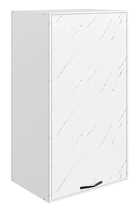 Навесной кухонный шкаф Монако L450 Н900 (1 дв. гл.), белый/мрамор пилатус матовый в Твери