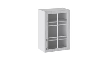 Настенный шкаф Прованс (Белый глянец/Санторини светлый) со стеклом В_72-50_1ДРс в Твери
