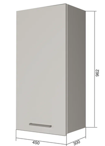Кухонный навесной шкаф В9 45, Сатин/Белый в Твери