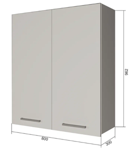Кухонный шкаф В9 80, МДФ Софт бирюза/Белый в Твери