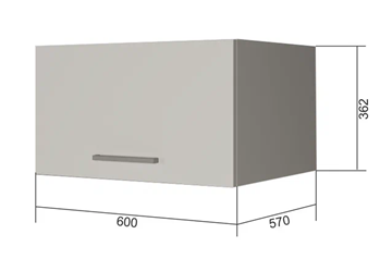 Кухонный навесной шкаф ВГ60Г, Белое гладкое Ламарти/Антрацит в Твери