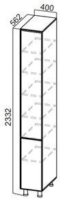 Шкаф-пенал распашной Стайл, П400г(2332), МДФ в Твери