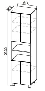 Кухонный шкаф-пенал Стайл, П600(2332), МДФ в Твери