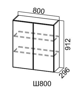 Шкаф навесной Модус, Ш800/912, цемент светлый в Твери