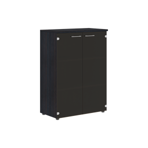 Шкаф средний со стеклянными  дверьми XTEN Дуб Юкон XMC 85.2 (850х410х1165) в Твери