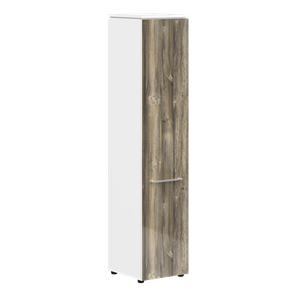 Шкаф колонка с глухой дверью MORRIS  Дуб Базель/Белый MHC 42.1 (429х423х1956) в Твери