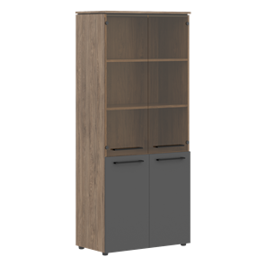 Шкаф высокий комбинированные двери MORRIS TREND Антрацит/Кария Пальмира MHC 85.2 (854х423х1956) в Твери
