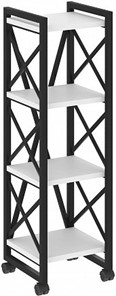 Стеллаж подкатной Loft VR.L-MST.K-4.4, Белый/Черный металл в Твери