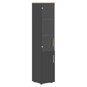 Высокий шкаф с глухой дверью колонна FORTA Графит-Дуб Гамильтон  FHC 40.2 (L/R) (399х404х1965) в Твери