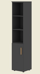 Шкаф колонна высокий с глухой малой дверью левой FORTA Черный Графит  FHC 40.5 (L) (399х404х1965) в Твери