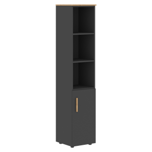 Шкаф колонна высокий с глухой малой дверью правой FORTA Графит-Дуб Гамильтон  FHC 40.5 (R) (399х404х1965) в Твери