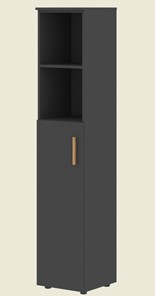 Шкаф колонна высокий с глухой средней дверью левой FORTA Черный Графит  FHC 40.6 (L) (399х404х1965) в Твери