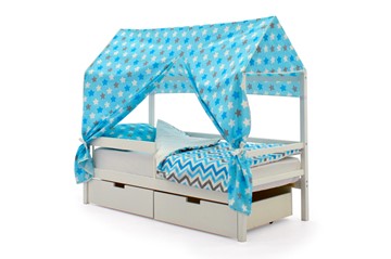 Крыша текстильная для кровати-домика Svogen (звезды, голубой) в Твери