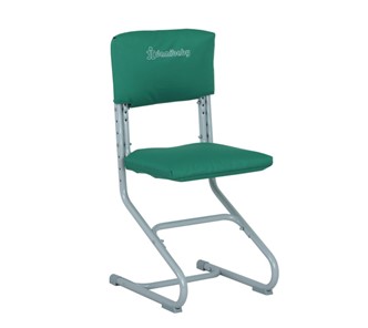 Комплект чехлов на спинку и сиденье стула СУТ.01.040-01 Зеленый, Замша в Твери