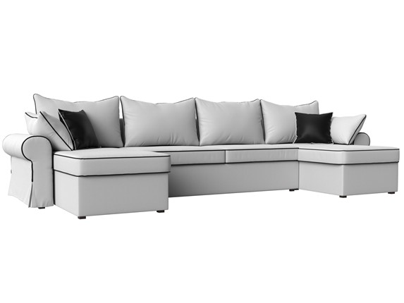 Большой П-образный диван Элис, Белый (экокожа) в Твери - изображение