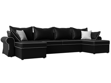Большой П-образный диван Элис, Черный (экокожа) в Твери