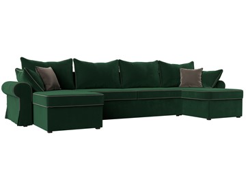 Большой П-образный диван Элис, Зеленый (велюр) в Твери