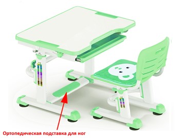 Растущая парта и стул Mealux BD-08 Teddy, green, зеленая в Твери