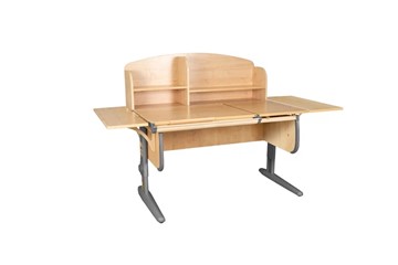 Детский стол-трансформер 1/75-40 (СУТ.25) + Polka_b 1/550 (2 шт.) + Polka_n 1/1200 бежевый/серый/серый в Твери
