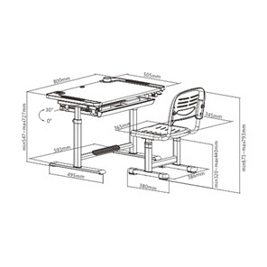 Растущий стол и стул Littonia Blue FUNDESK (c лампой и подставкой) в Твери - предосмотр 14