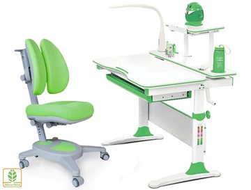 Растущая парта + стул Комплект Mealux EVO Evo-30 Z (арт. Evo-30 Z + Y-115 KZ), серый, зеленый в Твери