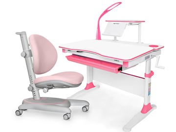 Растущая парта + стул Комплект Mealux EVO Evo-30 PN (арт. Evo-30 PN + Y-508 KP), серый, розовый в Твери