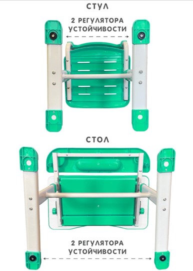 Растущий стул и растущая парта SET HOLTO-17А, зеленый в Твери - изображение 12