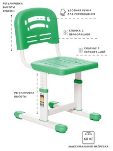 Растущий стул и растущая парта SET HOLTO-17А, зеленый в Твери - предосмотр 4