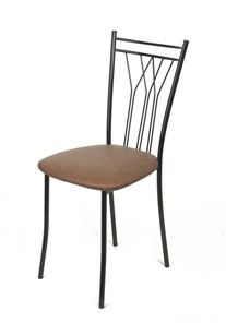 Кухонный стул Премьер СРП-097 Эмаль черная, экотекс коричневый в Твери